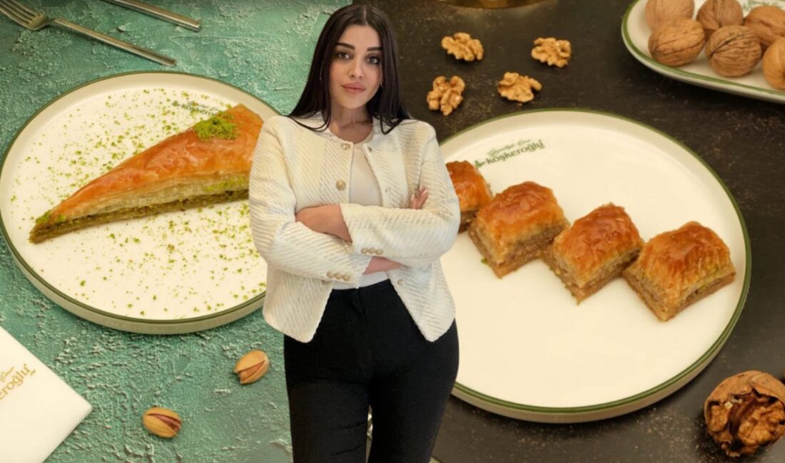 Gaziantepli Ömer Köşkeroğlu Baklavaları’nın sahibi Tuğçe Köşkeroğlu, baklavadaki ölçüye dikkat