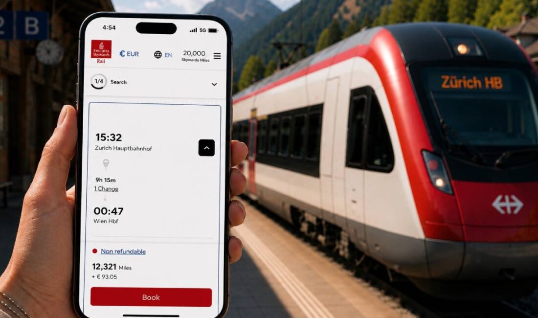 Emirates Skywards, hayata geçirdiği "Skywards Rail" platformuyla üyelerine Avrupa'da tren